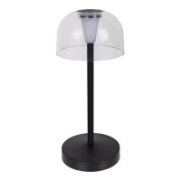 2 Set LED battery table light "Gomba" for outside and inside, made of metal and plastic in black, 18.5 cm high