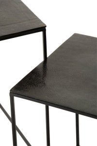 J-Line side table Oxidize - aluminum/iron - black/green - 2 pieces