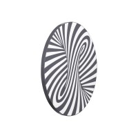 Hallie Black And White Wood Round Wall Panel Swirl
