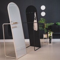 Mirror - Pass Mirror+Clothrack - Metal - Sand - 45x43x150cm