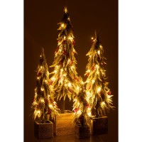 J-Line Kerstboom+Led Kunststof Sneeuw Groen/Rood Extra Large