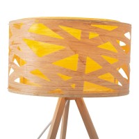 Table lamp "Finja" made of natural-colored plastic/Holzimitation, with E27 version Lighting for living room, dining room or office, 55 cm high