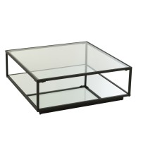 J-Line salontafel - ijzer/glas - zwart - L