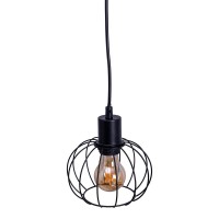 4 pendant lamp "Woodland", hanging lamp, metal and wood in black, and natural E27 socket, for dining room, living room, hallway or office, 100 cm long