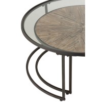 J-Line Set Van 2 Salontafels Rond Metaal Zwart - 91 x 91 x 41 cm