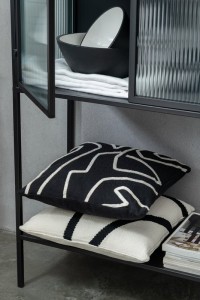 J-Line cushion Stripe - textile - black/white