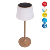 Solar battery lamp "Emmi" 38 cm high, umbrella Ø 13 cm, metal in almond and white plastic, for the outdoor area, dimmable CCT.