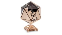 Eco Wood Art ICOSAIDRIAN WORLD GLOBE, Black, 1379, 16.4×16.4X23cm