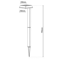 Solar decorative spit "Sigi", 79 cm high, plastic, black, integrated LEDs, warm white