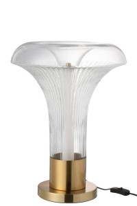 J-Line Lamp LED Gold Metal/Glass Transparent