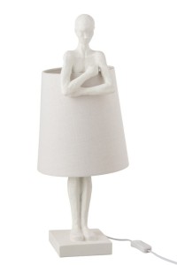J-Line table lamp figure - polyresin - white