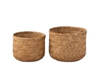 J-Line set of 2 basket - bamboo - natural