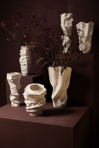 Kellie White Ceramic Organic Shaped Vase Low