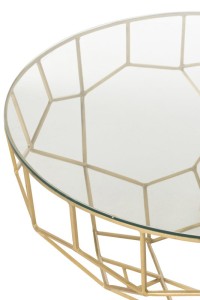 J-Line Table Moza Metal/Glass Gold