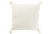 J-Line Cushion Soft Pompoms Polyester White