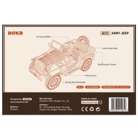 Wooden Puzzle 3D Army Field Car, Robotime, MC701, 18.9x9.9x8.9 cm