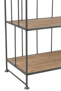 J-Line Rack Round - metal/wood - brown