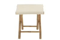 J-Line Foldable chair - bamboo/textile - natural/white