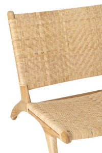 J-Line Seat Fixed Woven Rattan Natural