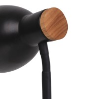 "Marie" desk lamp made of metal and wood, E14, black, 36.5 cm high