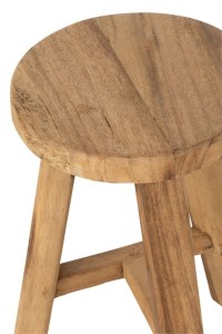 J-Line stool Round Recycled - wood - natural