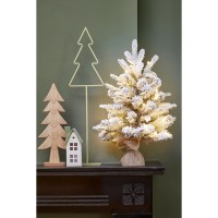 Grimshaw Kunstkerstboom in Pot met LED Verlichting en Timerfunctie - H60 x  Ø45 cm - Groen
