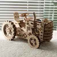 Wooden Puzzle 3D Tractor, Robotime, LK401, 23.8x11.8x14cm.