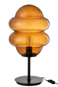 J-Line Table Lamp Honey Spoon Glass Brown