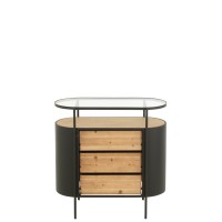 J-Line Kast Avy Ijzer Naturel/Zwart