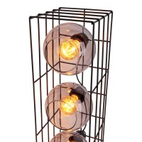 Glass-standing lamp "Cesta" floor lamp made of black metal wire and tinted glass, with E27 socket, 95 cm high, for dining room, living room, hallway or office,