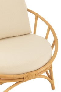 J-Line chair + cushion - jute/textile - natural/white