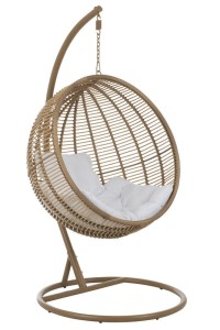 J-Line hanging chair Round - steel - natural