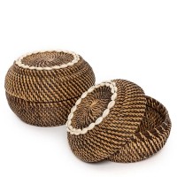 The Colonial Peek-a-Boo Basket - Natural Brown - S