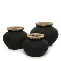 The Styly Vase - Black Natural - S