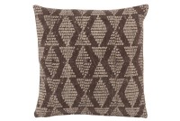 J-Line cushion Checkered pattern - cotton - brown/white