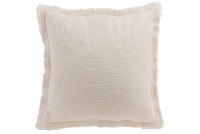 J-Line Cushion Plain Woven Cotton White