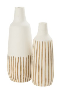 J-Line vase Ying - wood - white - large - 56.00 cm high