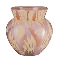 Javi Vase - H28 x Ø28 cm - Ceramic - Pink, Beige