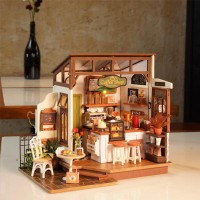 DIY Huisje Slow Life Café, Robotime, DG162, 25x15x19,5cm