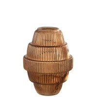 J-Line vaas Max - glas - bruin - large - 30 cm hoog