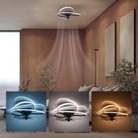 Die moderne LED Deckenleuchte "LECCIO" inklusive Ventilator, Nachtlichtfunktion, Dimmung und Lichttemperatureinstellung ist mit fest verbauten LEDs bestückt und hat einen ungefähren Øvon 58 cm.