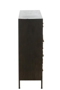 J-Line Cabinet 16 Sliding Wood/Metal Brown