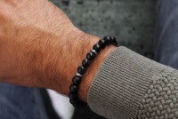 Matt black agate bracelet RCB01