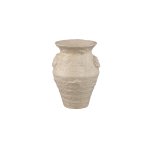 Leandra Beige Round Ceramic Jar Rough Structure S