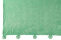 J-Line Plaid Pompom - polyester - bright green - 170 x 130 cm