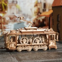 Wooden Puzzle 3D Classic City Tram, Robotime, LK801, 24.7x16.5x28.7cm