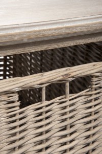 J -Line Coffee Table Rectangle - 2 sliders and 1 basket - Wood - Gray