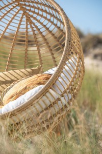 J-Line hanging chair Round - steel - natural