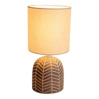 Keramik-Tischleuchte "FOLIO" braun, Tischlampe aus Keramik in Braun, mit E14-Fassung, für Esszimmer, Wohnzimmer, Diele oder Büro, 27,50cm hoch