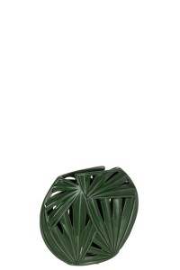 J-Line vase Oval Tropical - ceramic - green - small